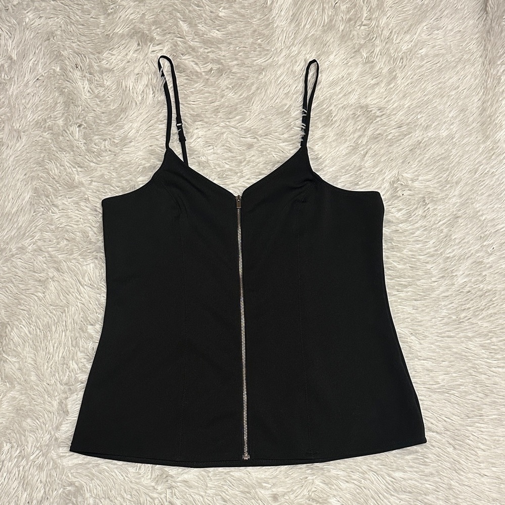 Express Black Zip-Up tank top